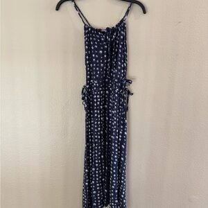 Navy and White Polka Dot Dress size medium by SisstRevolution